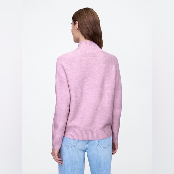 New GAP Airy Oversized Cable-Knit Mockneck Sweater Purple Rain XS Preppy Luxury - Picture 2 of 15